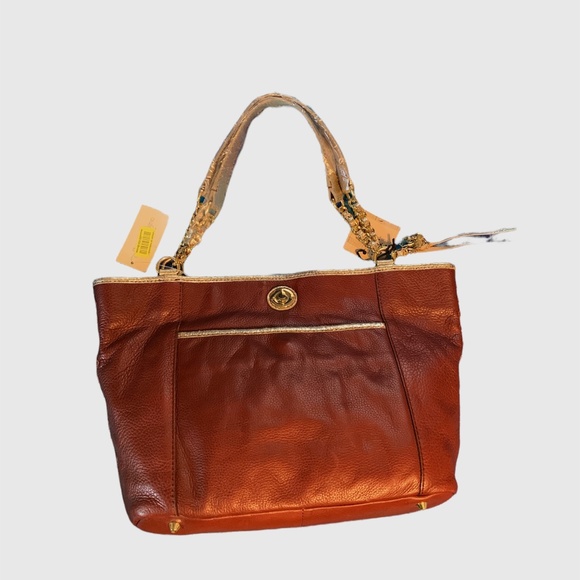 Dark red leather Rhythm & Rhyme tote bag - Picture 1 of 3